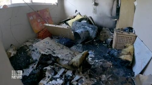 The couple's study, bedroom, ensuite and kitchen were wrecked.