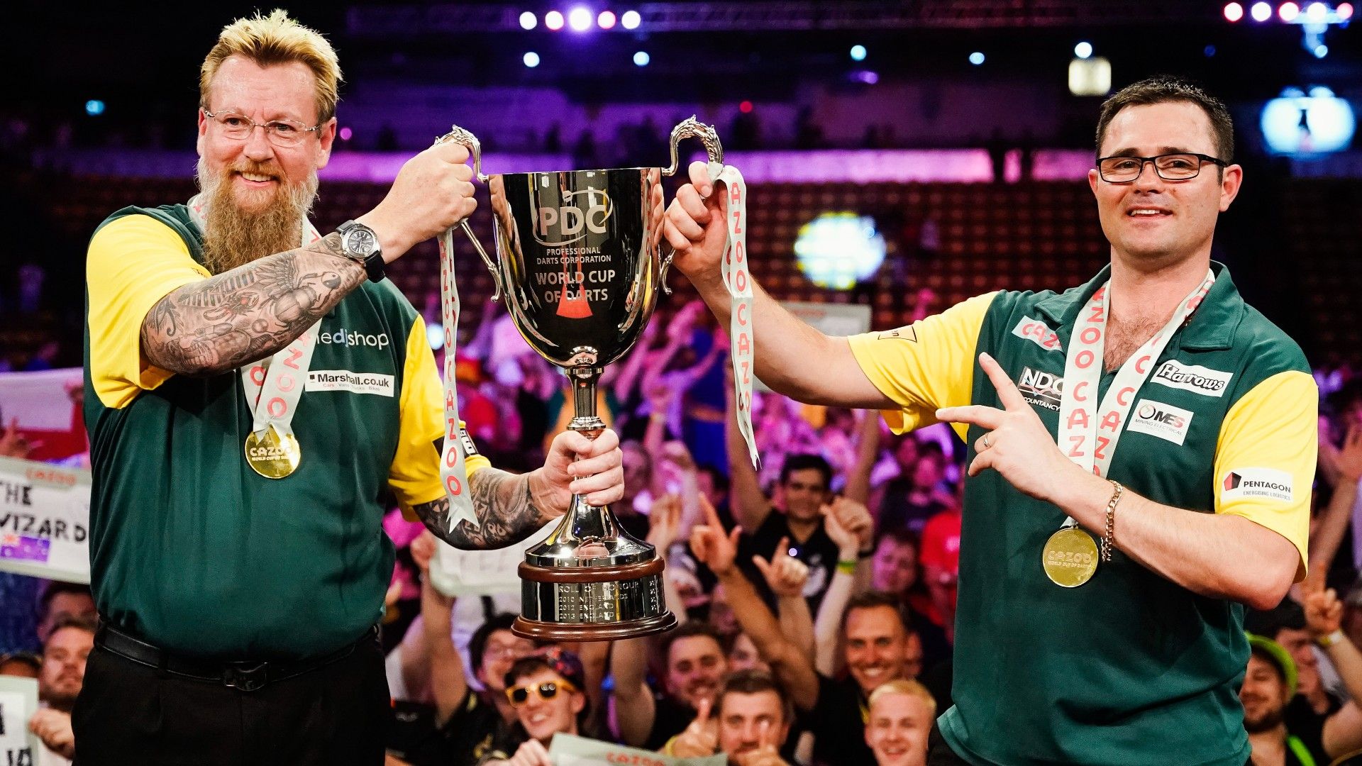 Damon Heta and Simon Whitlock claim maiden victory for Australia at World Cup of Darts