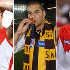 Lance &#x27;Buddy&#x27; Franklin is a great of both the Sydney Swans and the Hawthorn Hawks.