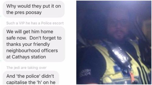 Police officer invades group Facebook chat to help get drunk man home