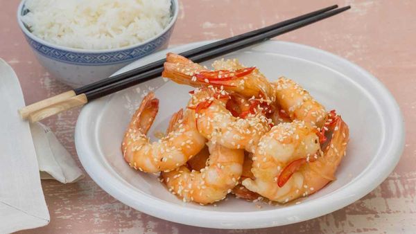 Honey prawns