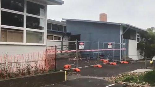 Buildings at Bonbeach Primary School were damaged by a storm in October. (9NEWS)