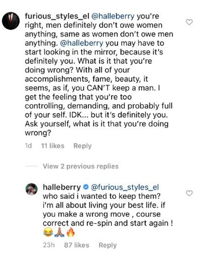 Halle Berry hits back at Instagram troll who claims the actress