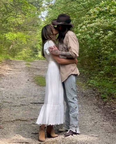 Billy Ray Cyrus and Elizabeth Hurley Instagram PDA photo