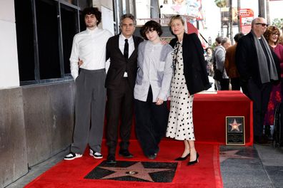HOLLYWOOD, CALIFORNIA - FEBRUARY 08: Mark Ruffalo (2nd from L) poses with wife Sunrise Coigney (R) and their children as he is honored with a star on The Hollywood Walk of Fame on February 08, 2024 in Hollywood, California. (Photo by Frazer Harrison/Getty Images)