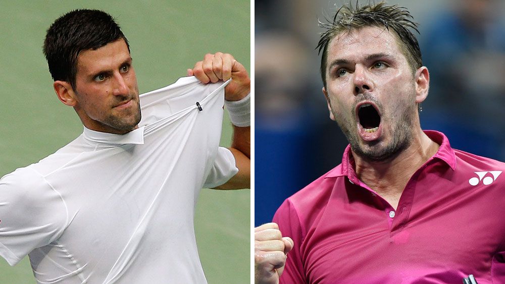 Novak Djokovic (left) will meet Stan Wawrinka in the final of the US Open. (AAP)