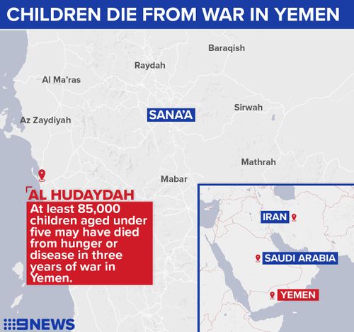 At least 85,000 malnourished Yemeni children may have died in the last three years.