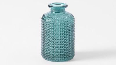 Jazzy textured glass bud vase: $9.95