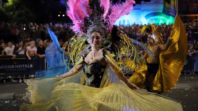 Feathers fly at the Mardi Gras