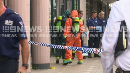 Specialist HAZMAT teams wearing spill suits investigated the package.