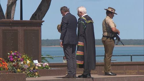 Wreaths were laid as members of parliaments and the public paid their respects to those who lost their lives during the 1942 Darwin Bombings. 