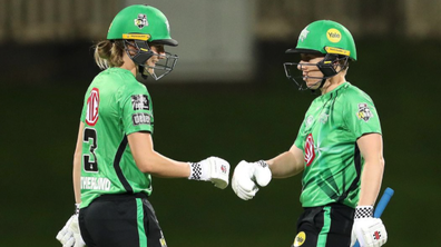 Annabel Sutherland (left) suited up for a match.