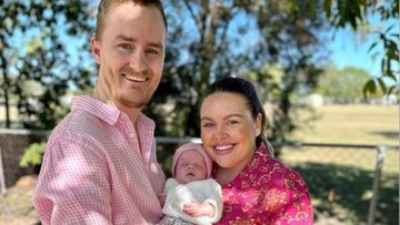 Matthew Cox, Tayla Cox and baby Murphy Margaret. Rockhampton.