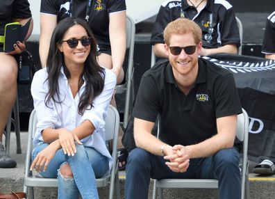 TORONTO, ON - SEPTEMBER 25:  Meghan Markle and Prince Harry attend the Wheelchair Tennis on day 3 of the Invictus Games Toronto 2017 at Nathan Philips Square on September 25, 2017 in Toronto, Canada.  The Games use the power of sport to inspire recovery, support rehabilitation and generate a wider understanding and respect for the Armed Forces.  (Photo by Karwai Tang/WireImage)