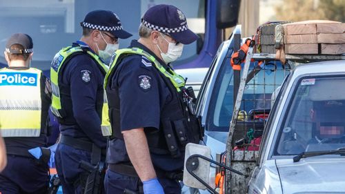 Melbourne coronavirus check point