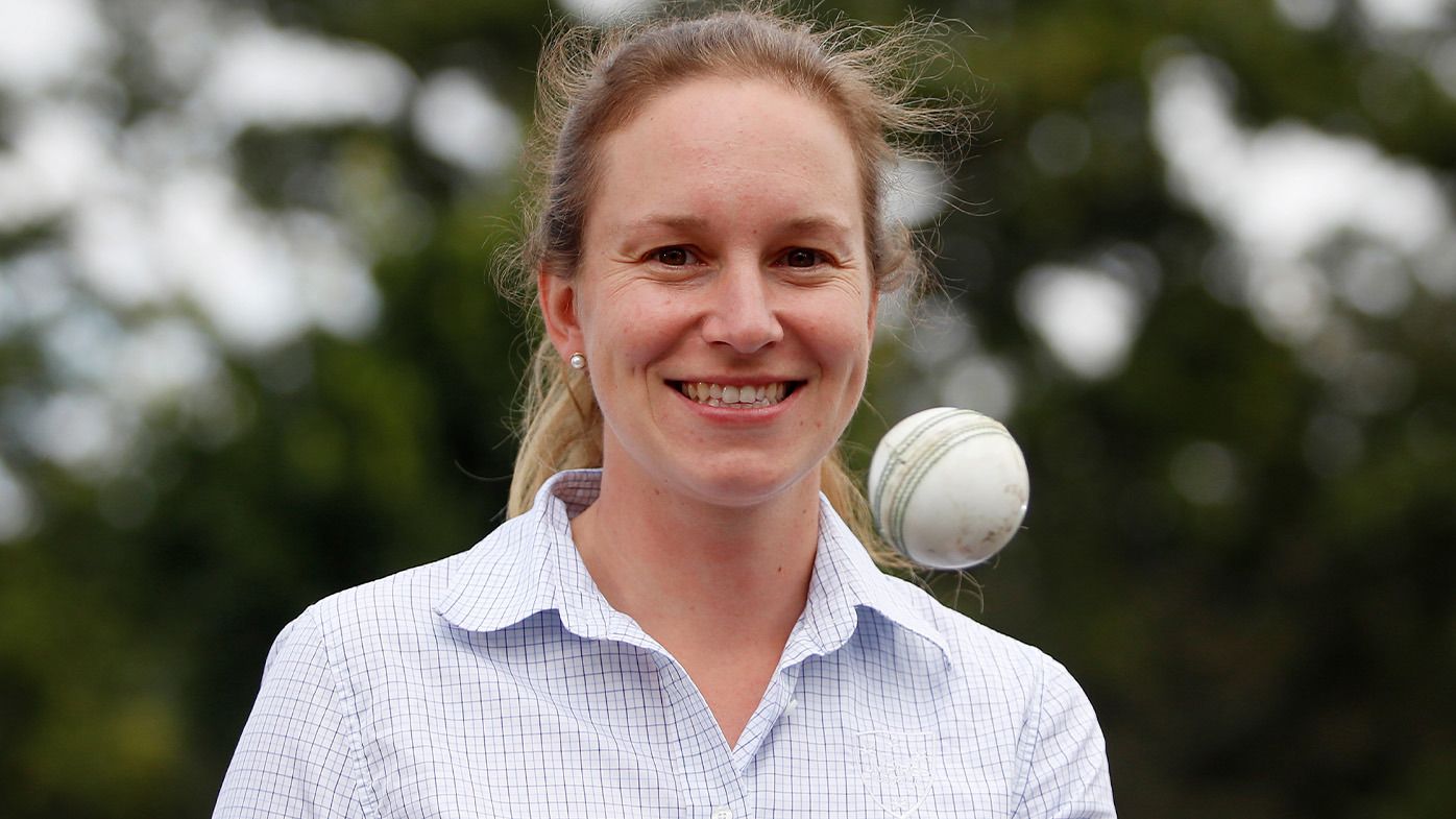 Cricket umpire Claire Polosak.