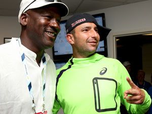 Marinko Matosevic got up close and personal with Michael Jordan at the US Open. (Getty)