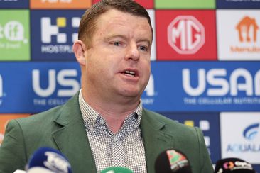 Souths CEO Blake Solly addresses the media after Jason Demetriou&#x27;s sacking.