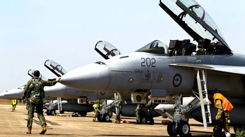 The RAAF Super Hornets. (AAP)