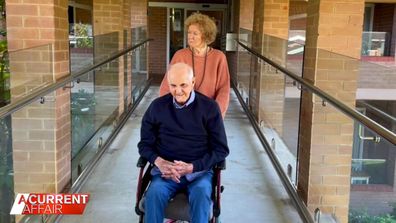 Wesley Aged Care resident Bev Wilson and her husband Stuart.
