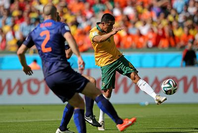 <b>Tim Cahill had some tough opposition if he wanted to walk away with the<a href=" http://www.fifa.com/ballon-dor/puskas-award/  "><b> coveted FIFA Goal of the Year award</b></a>. </b><br/><br/>The Socceroos star was nominated along with nine others for his sublime left-foot volley against the Netherlands at the World Cup in Brazil. <br/><br/>That field of 10 has now been reduced to three, with FIFA's shortlist featuring goals by Colombia's James Rodriguez and Dutchman Robin van Persie, as well Irish female footballer James Rodriguez.<br/><br/>From a little known Irish woman to PSG superstar Zlatan Ibrahimovic, click through to see the stars and the goals that our World Cup hero was up against.<br/>