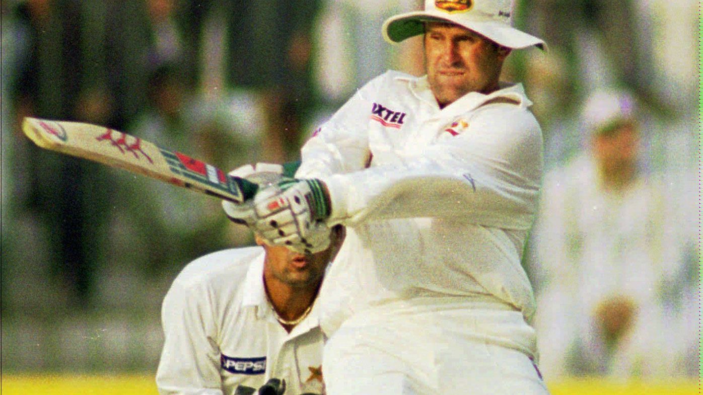 Mark Taylor plays a pull shot during his innings of 334 against Pakistan in 1998.