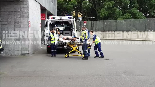 A man was taken to Royal North Shore Hospital in a critical condition after the scaffolding collapse in Macquarie Park this afternoon.