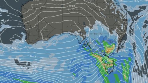 The low is expected to produce showers and potential storms from today. (Weatherzone)