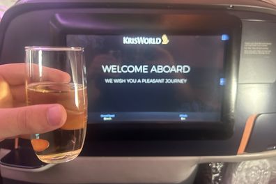 A glass of champagne greeted me as soon as I stepped on the plane.