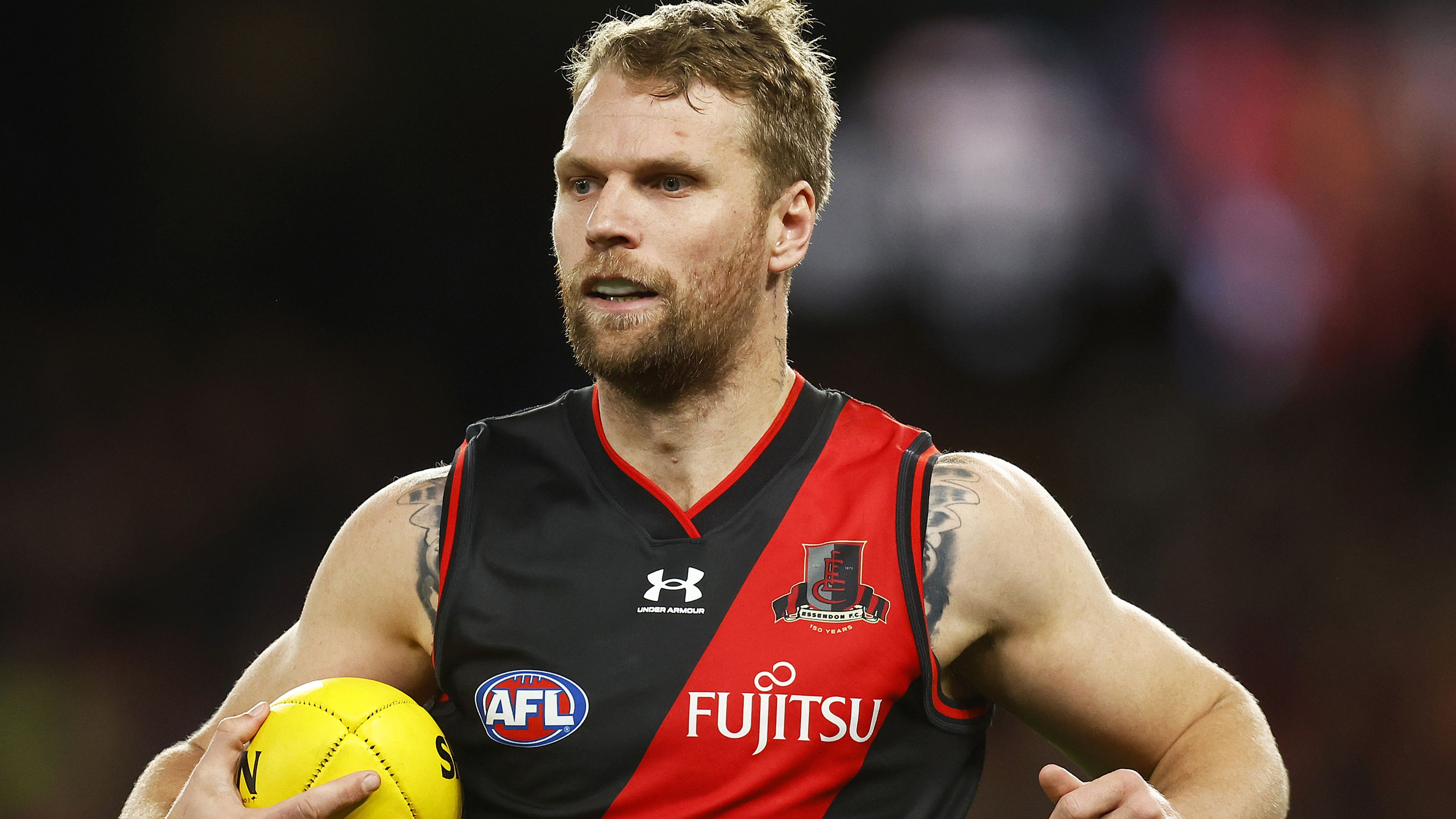 MELBOURNE, AUSTRALIA - JULY 17: Jake Stringer of the Bombers in action during the round 18 AFL match between the Essendon Bombers and the Gold Coast Suns at Marvel Stadium on July 17, 2022 in Melbourne, Australia. (Photo by Daniel Pockett/Getty Images)