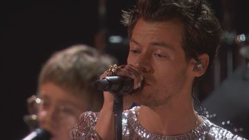 Harry Styles performs during the 2023 Grammys.