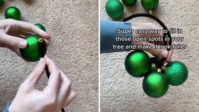 Christmas tree hack for styling the baubles