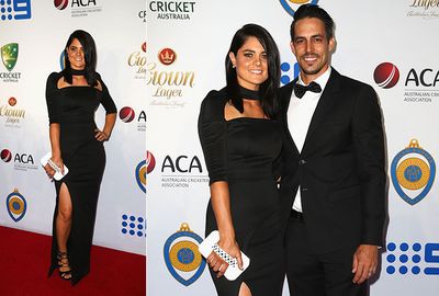 Mitchell Johnson, pictured with wife Jessica Bratich, won last year's medal.