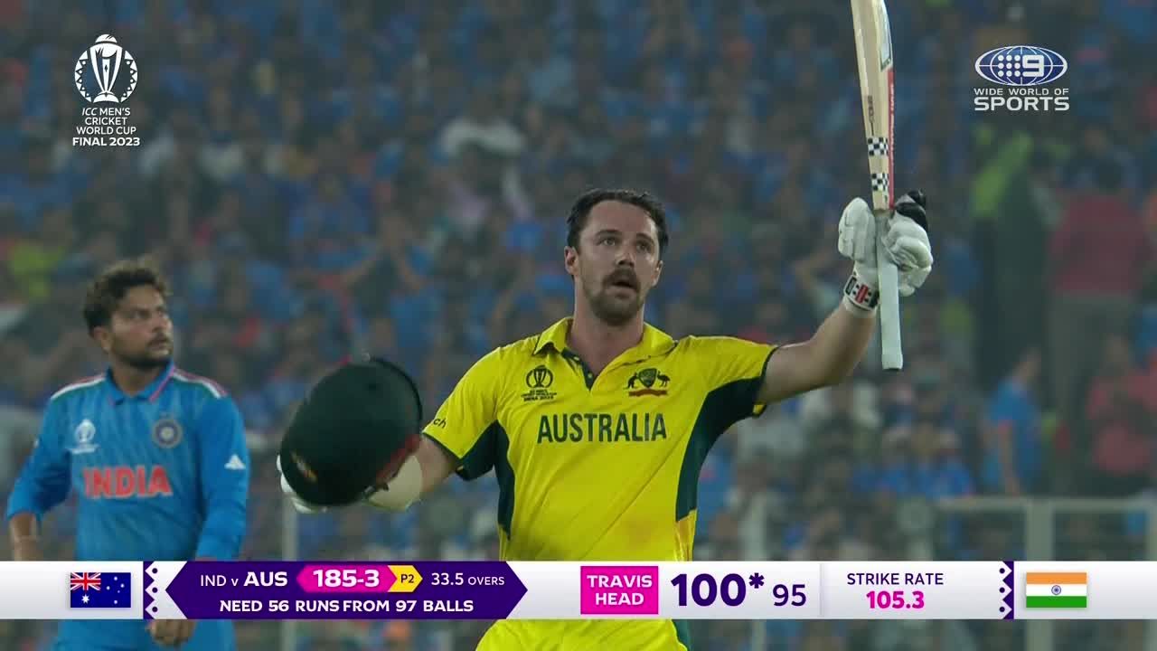 Australia clinches sixth ODI World Cup title after Travis Head's 95-ball century