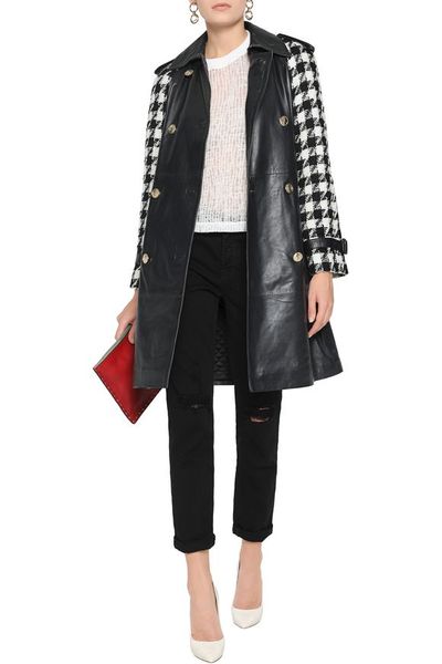 <a href="https://www.theoutnet.com/en-au/shop/product/mid_cod20832158204429966.html#dept=INTL_Coats_CLOTHING" target="_blank" draggable="false">Boutique Moschino Houndstooth Wool-Panelled Leather Coat, $729</a>