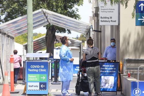 SYDNEY, AUSTRALIA - JANUARY 21: A general view of the a COVID-19 testing clinic at Royal Prince Alfred Hospital on January 21, 2022 in Sydney, Australia. NSW has recorded 46 deaths from COVID-19 in the last 24 hours, marking the deadliest day in the state since the start of the pandemic. NSW also recorded 25,168 new coronavirus infections in the last 24 hour reporting period. (Photo by Jenny Evans/Getty Images)