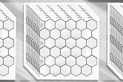 9PR: Morcart Peel and Stick Backsplash Tiles, White Hexagon