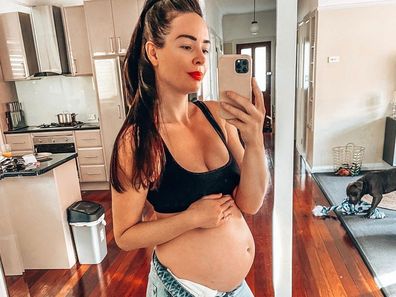Jade Redmond during her pregnancy with her second child, River.