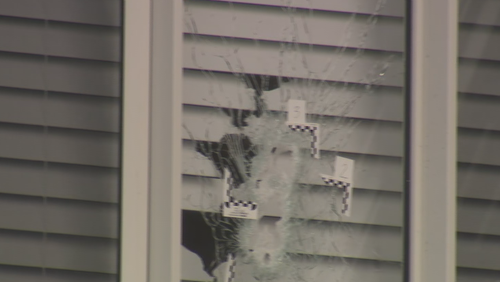 CCTV footage has captured the moment several gunmen fired shots in a home in Sydney's north-west last night.