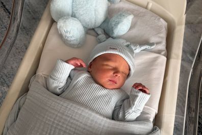 Abbey Holmes and husband Keegan Brooksby welcome their first child