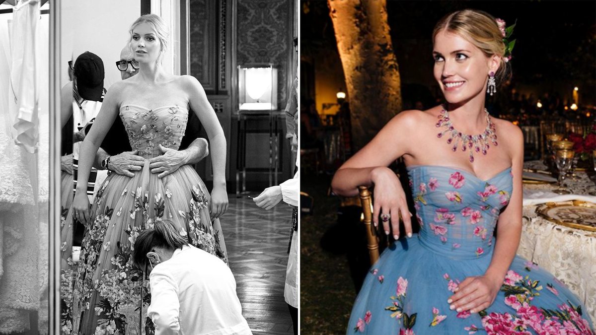 Lady Kitty Spencer shares unseen snap of one of her five custom Dolce & Gabbana  wedding gowns - 9Honey