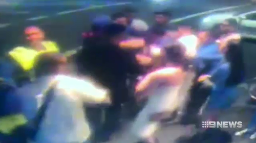 Police were called after a group of 15 people started brawling outside Slide on Oxford Street Surry Hills.