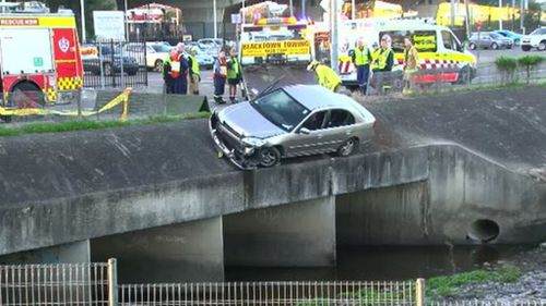 The woman as been taken to hospital in a stable condition. (9NEWS)