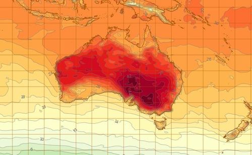 By 2pm the heatwave will be gripping much of the south-eastern states. (BoM)