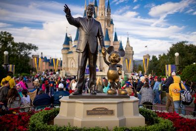 Walt Disney and Mickey Mouse, the Partners statue in the central Hub of the Magic Kingdom, Walt Disney World, Florida