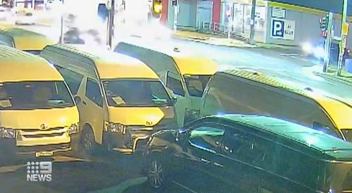 An intersection in Sydney's inner west resembled a wrecking yard after a speeding driver slammed into four cars before bursting into flames.The crash in Five Dock around midnight last night was so intense emergency crews are stunned everyone involved was able to walk away.
