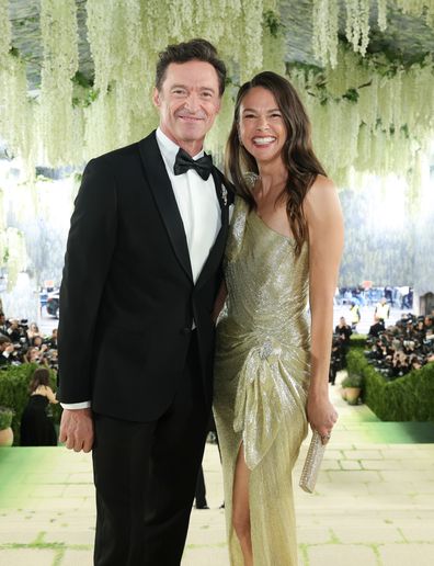 NEW YORK, NEW YORK - MAY 04: (L-R) Hugh Jackman and Sutton Foster attend the 2026 Met Gala celebrating "Costume Art" at the Metropolitan Museum of Art on May 04, 2026 in New York City. (Photo by Kevin Mazur/MG26/Getty Images for The Met Museum/Vogue)
