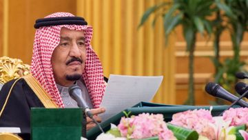 Saudi Arabia's King Salman at the finance talks. (AFP)