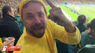A Matildas supporter cheered for the team when they scored a goal. 
