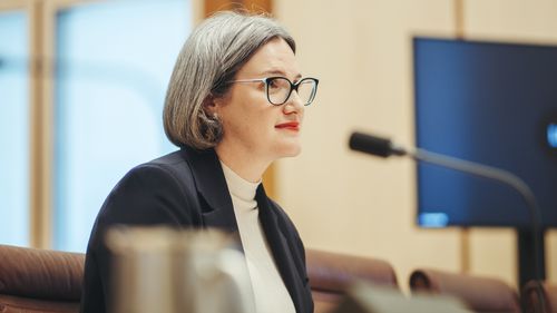 Senate Select Committee on Supermarket Prices. Coles CEO Leah Weckert during the senate committee hearing